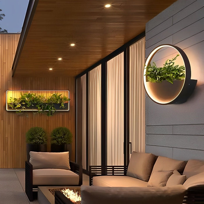 Solar LED Wall Planter Light - Outdoor Waterproof - Integrated Plant Pot, Garden Decor