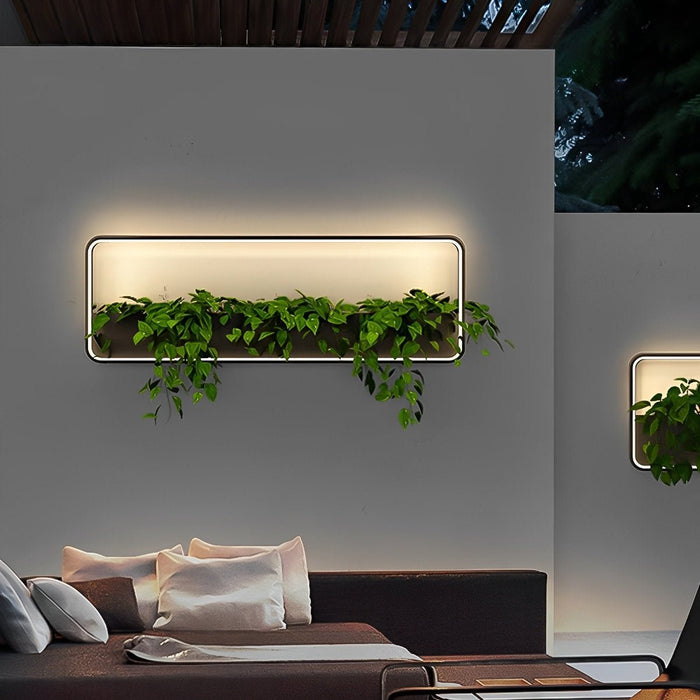 Solar LED Wall Planter Light - Outdoor Waterproof - Integrated Plant Pot, Garden Decor