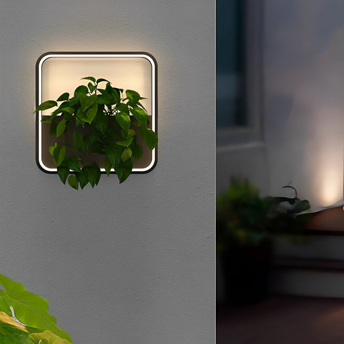Solar LED Wall Planter Light - Outdoor Waterproof - Integrated Plant Pot, Garden Decor