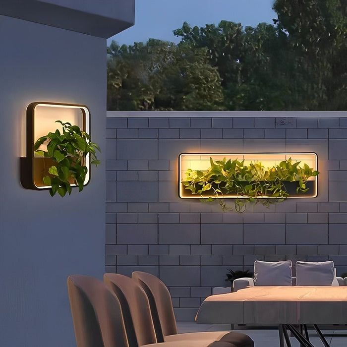 Solar LED Wall Planter Light - Outdoor Waterproof - Integrated Plant Pot, Garden Decor