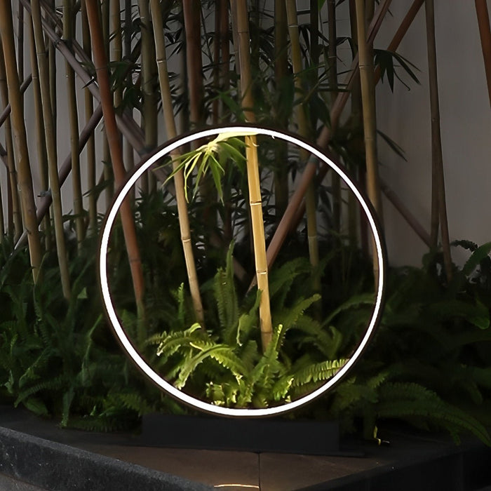 Solar Halo Ring Landscape Light, Waterproof IP65, Modern Lawn/Garden/Patio Accent, Dusk to Dawn