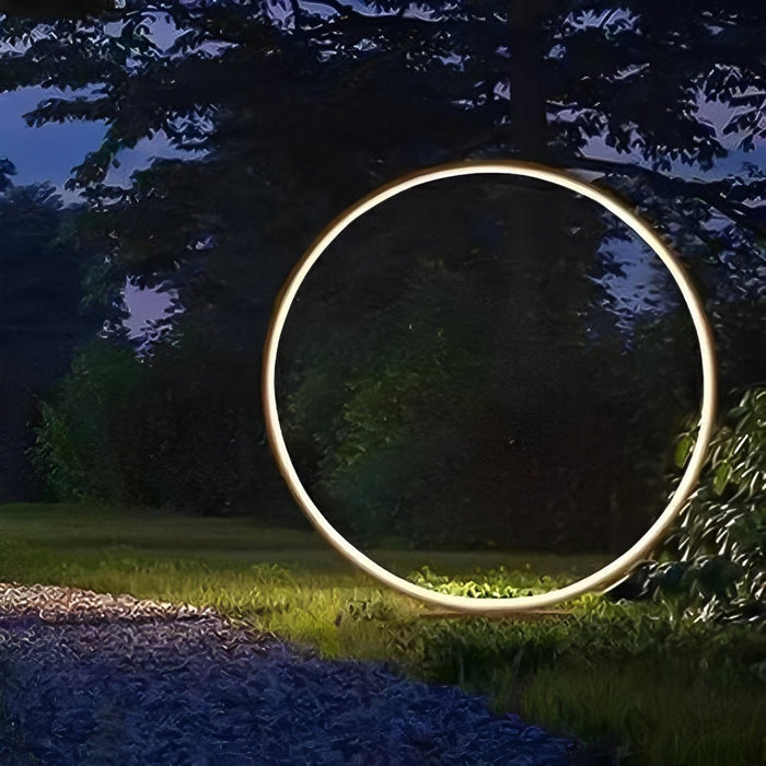 Solar Halo Ring Landscape Light, Waterproof IP65, Modern Lawn/Garden/Patio Accent, Dusk to Dawn