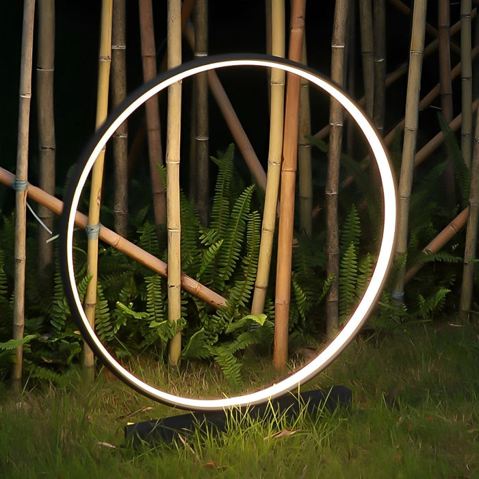 Solar Halo Ring Landscape Light, Waterproof IP65, Modern Lawn/Garden/Patio Accent, Dusk to Dawn