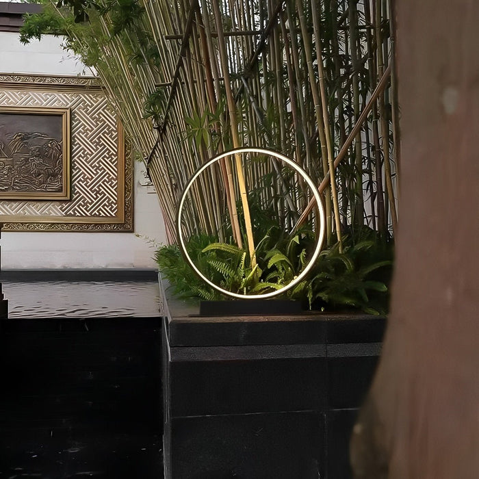 Solar Halo Ring Landscape Light, Waterproof IP65, Modern Lawn/Garden/Patio Accent, Dusk to Dawn