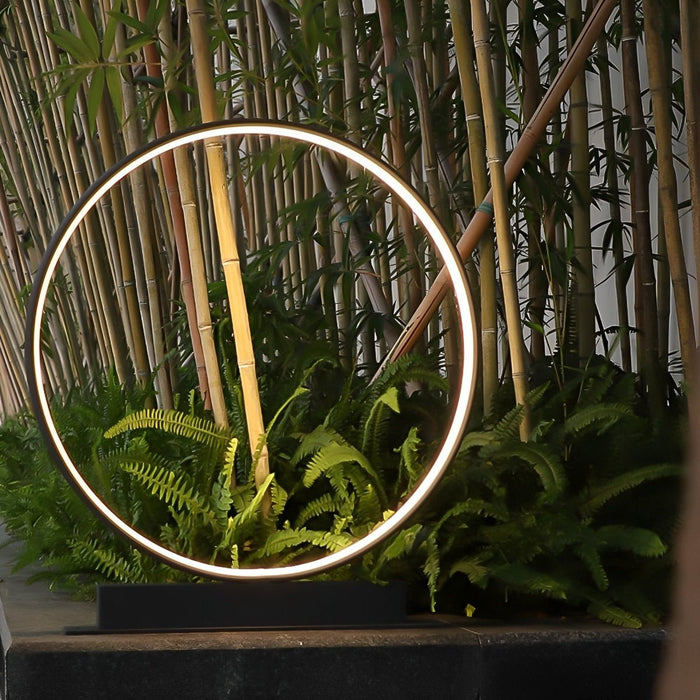 Solar Halo Ring Landscape Light, Waterproof IP65, Modern Lawn/Garden/Patio Accent, Dusk to Dawn