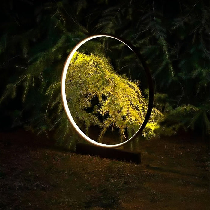 Solar Halo Ring Landscape Light, Waterproof IP65, Modern Lawn/Garden/Patio Accent, Dusk to Dawn