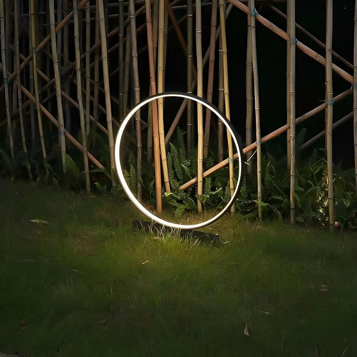 Solar Halo Ring Landscape Light, Waterproof IP65, Modern Lawn/Garden/Patio Accent, Dusk to Dawn
