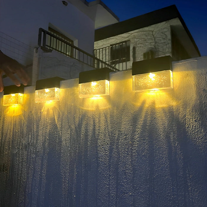 Solar Dusk to Dawn Modern Minimalist Outdoor Fence Wall Pathway Light, Waterproof IP65 LED, Garden/Yard/Patio