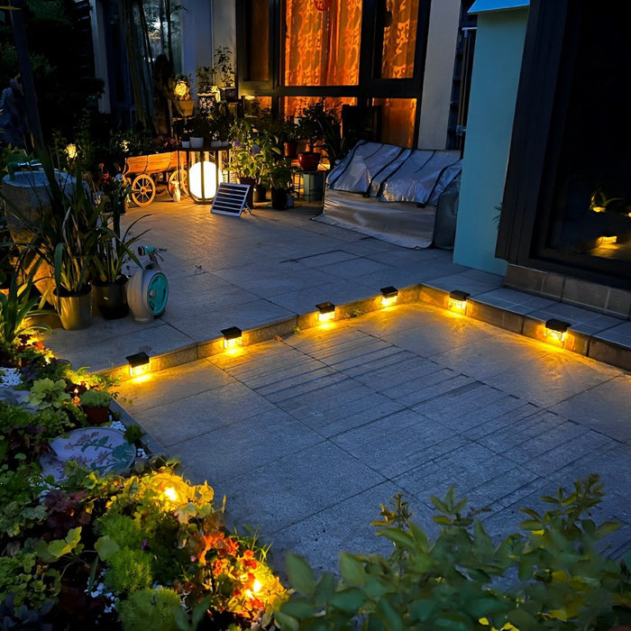 Solar Dusk to Dawn Modern Minimalist Outdoor Fence Wall Pathway Light, Waterproof IP65 LED, Garden/Yard/Patio