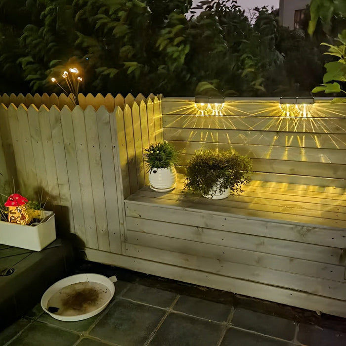 Solar Dusk to Dawn Modern Minimalist Outdoor Fence Wall Pathway Light, Waterproof IP65 LED, Garden/Yard/Patio