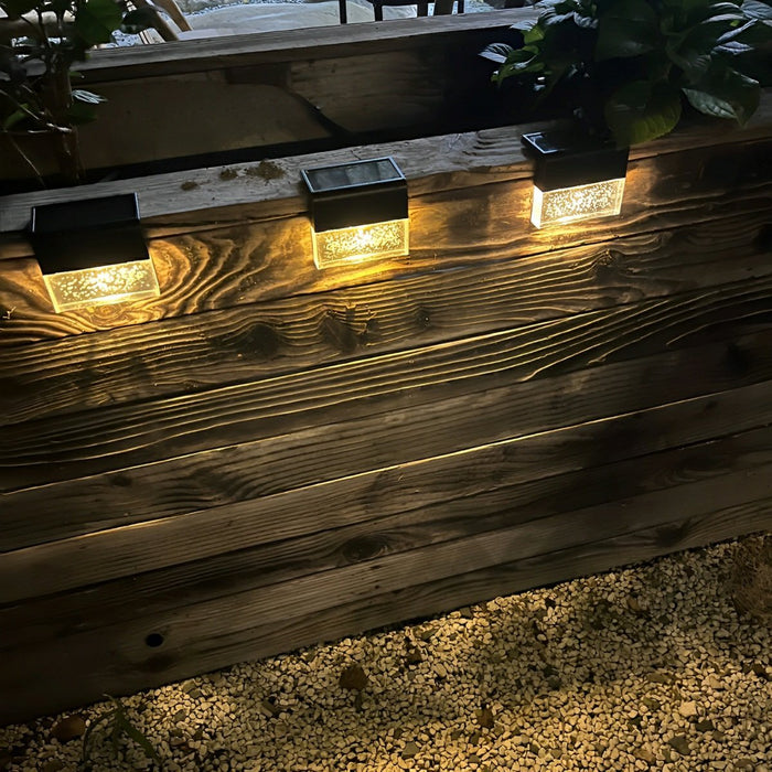 Solar Dusk to Dawn Modern Minimalist Outdoor Fence Wall Pathway Light, Waterproof IP65 LED, Garden/Yard/Patio