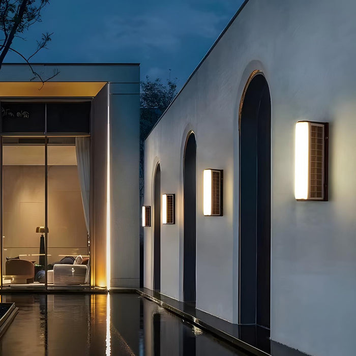 Solar Modern Rectangular Minimalist LED Strip Light - Waterproof Outdoor Wall Sconce