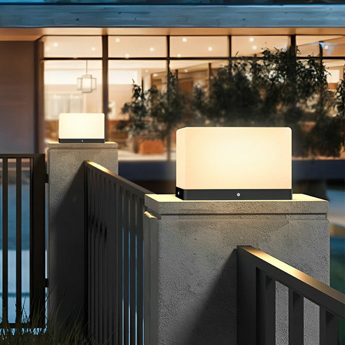 Solar Dusk to Dawn, Waterproof Modern Square LED Outdoor Post Light for Fence/Patio/Yard Security