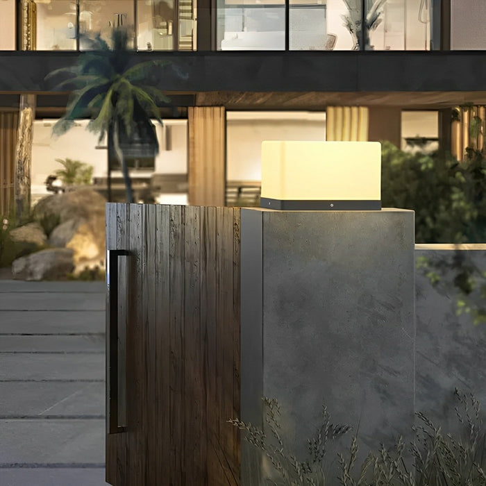Solar Dusk to Dawn, Waterproof Modern Square LED Outdoor Post Light for Fence/Patio/Yard Security