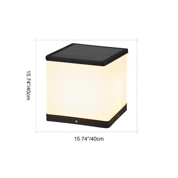 Solar Dusk to Dawn, Waterproof Modern Square LED Outdoor Post Light for Fence/Patio/Yard Security