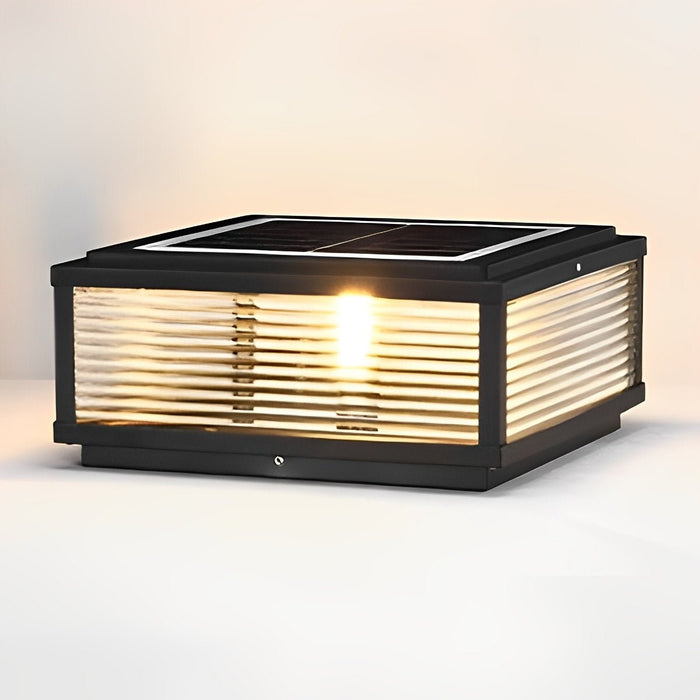 Solar Dusk to Dawn, Waterproof Modern Square LED Post Light for Fence/Pillar/Deck/Patio/Yard