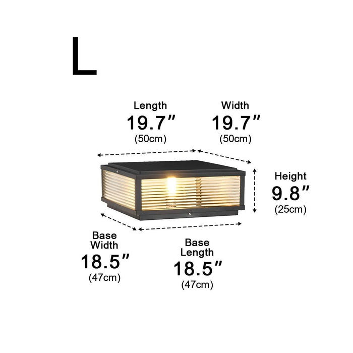Solar Dusk to Dawn, Waterproof Modern Square LED Post Light for Fence/Pillar/Deck/Patio/Yard