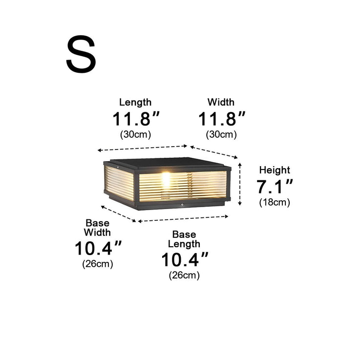 Solar Dusk to Dawn, Waterproof Modern Square LED Post Light for Fence/Pillar/Deck/Patio/Yard
