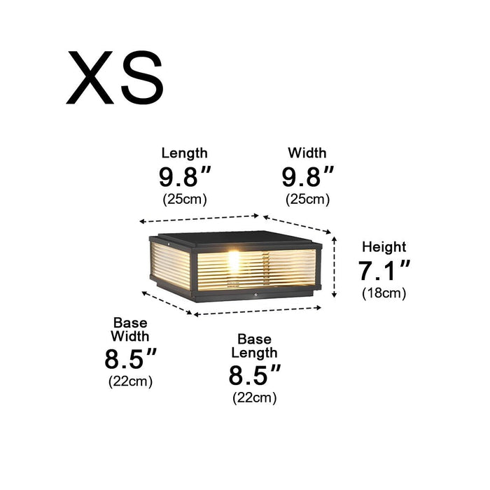 Solar Dusk to Dawn, Waterproof Modern Square LED Post Light for Fence/Pillar/Deck/Patio/Yard