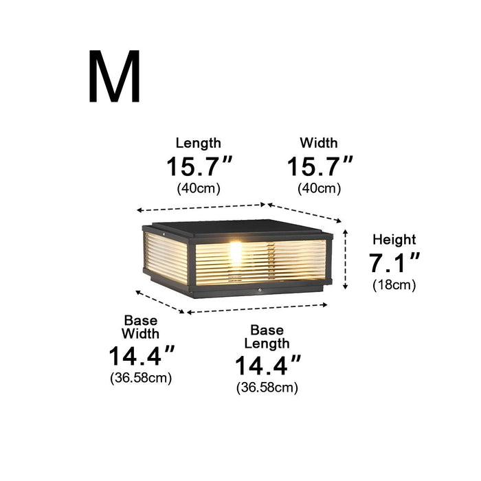 Solar Dusk to Dawn, Waterproof Modern Square LED Post Light for Fence/Pillar/Deck/Patio/Yard