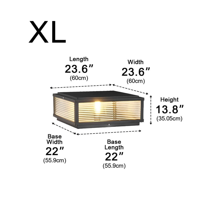 Solar Dusk to Dawn, Waterproof Modern Square LED Post Light for Fence/Pillar/Deck/Patio/Yard