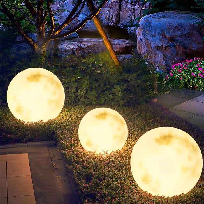 Solar Moon Ball Light, Waterproof Garden Landscape Lighting, Dusk to Dawn Pathway/Yard Decor