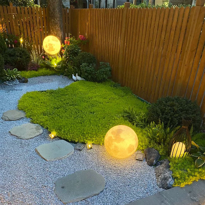 Solar Moon Ball Light, Waterproof Garden Landscape Lighting, Dusk to Dawn Pathway/Yard Decor