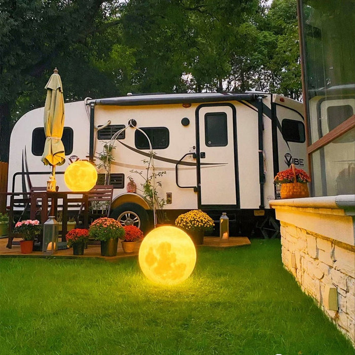 Solar Moon Ball Light, Waterproof Garden Landscape Lighting, Dusk to Dawn Pathway/Yard Decor