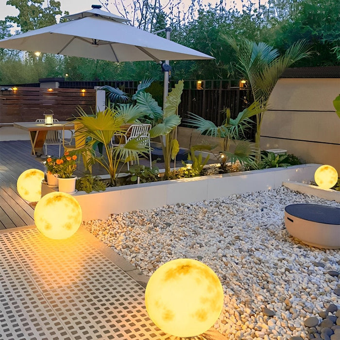 Solar Moon Ball Light, Waterproof Garden Landscape Lighting, Dusk to Dawn Pathway/Yard Decor