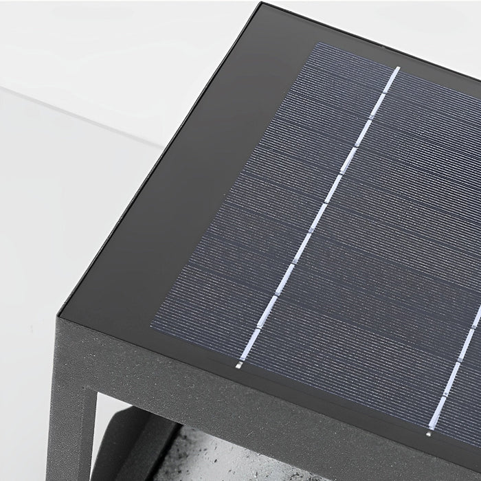 Solar Outdoor Post Light, Waterproof Landscape Lighting for Garden/Patio/Yard, Stainless Steel, Mountain Design, Dusk to Dawn Security