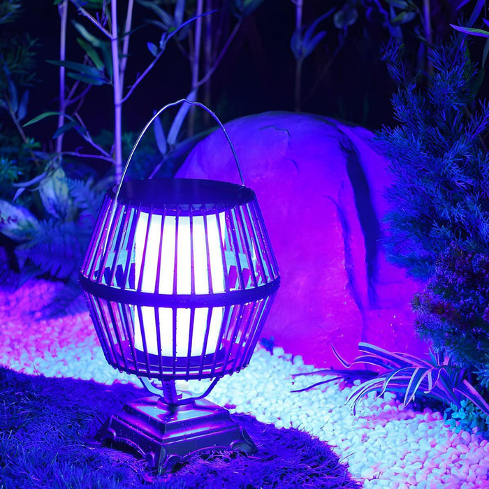 Solar Outdoor Lantern, Waterproof IP65, Dusk to Dawn, Tabletop/Hanging/Post Light, Colorful LED