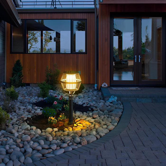 Waterproof Solar Outdoor LED Lawn Landscape Lighting - Garden Pathway Post Light, Patio Lantern