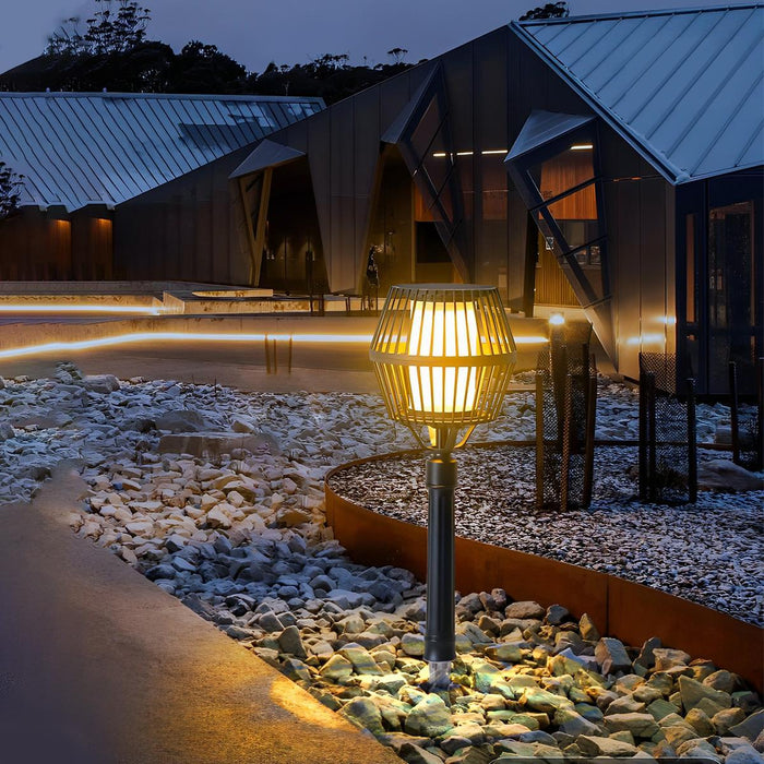 Waterproof Solar Outdoor LED Lawn Landscape Lighting - Garden Pathway Post Light, Patio Lantern