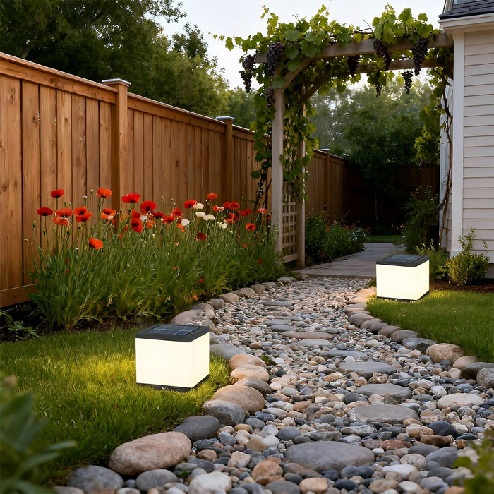 Solar LED Post Light, Waterproof IP54, Square Acrylic Design for Fence/Pillar/Garden, Dusk to Dawn Illumination