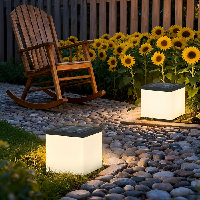 Solar LED Post Light, Waterproof IP54, Square Acrylic Design for Fence/Pillar/Garden, Dusk to Dawn Illumination