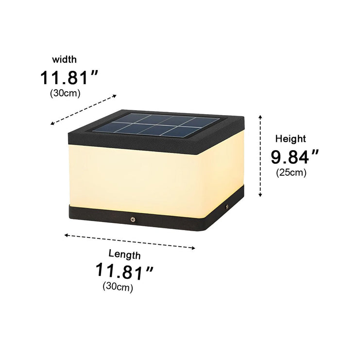 Solar LED Post Light, Waterproof IP54, Square Acrylic Design for Fence/Pillar/Garden, Dusk to Dawn Illumination