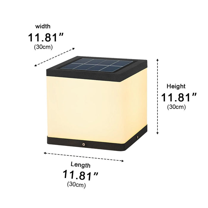 Solar LED Post Light, Waterproof IP54, Square Acrylic Design for Fence/Pillar/Garden, Dusk to Dawn Illumination