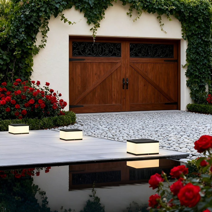 Solar LED Post Light, Waterproof IP54, Square Acrylic Design for Fence/Pillar/Garden, Dusk to Dawn Illumination