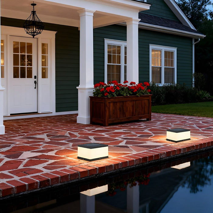 Solar LED Post Light, Waterproof IP54, Square Acrylic Design for Fence/Pillar/Garden, Dusk to Dawn Illumination