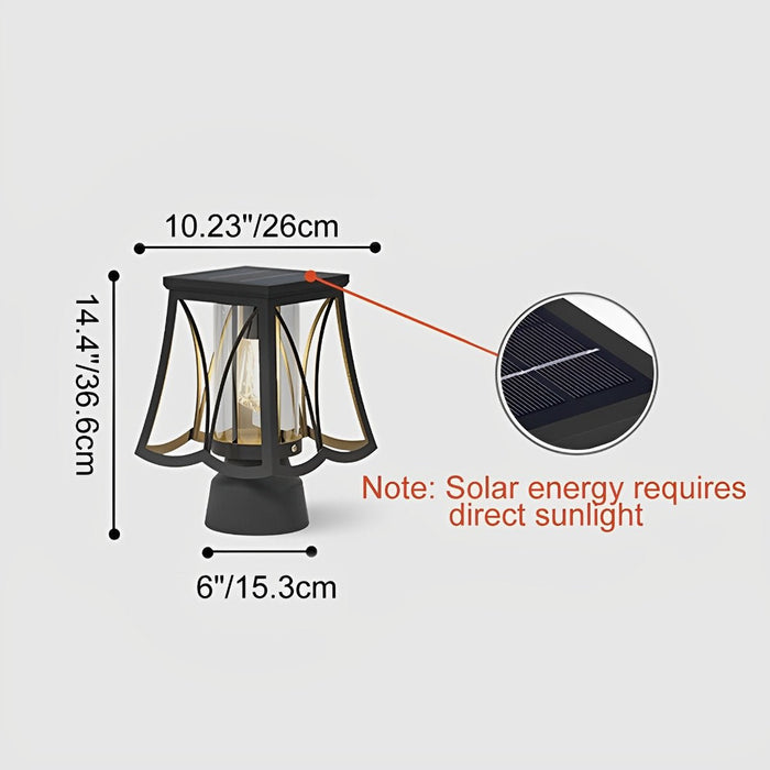 Solar Powered Post Lantern, Vintage LED, Dusk to Dawn, IP65 Waterproof, Garden/Yard/Patio Security, Easy Install