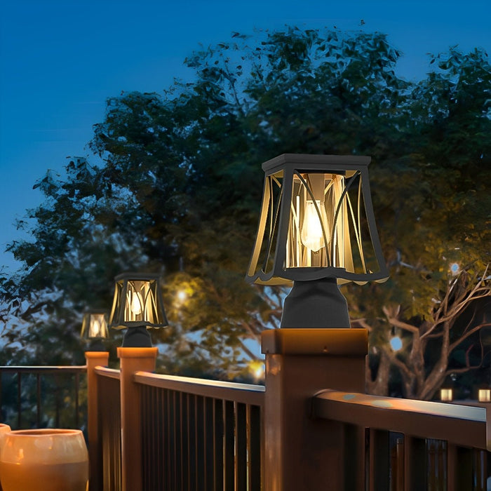 Solar Powered Post Lantern, Vintage LED, Dusk to Dawn, IP65 Waterproof, Garden/Yard/Patio Security, Easy Install