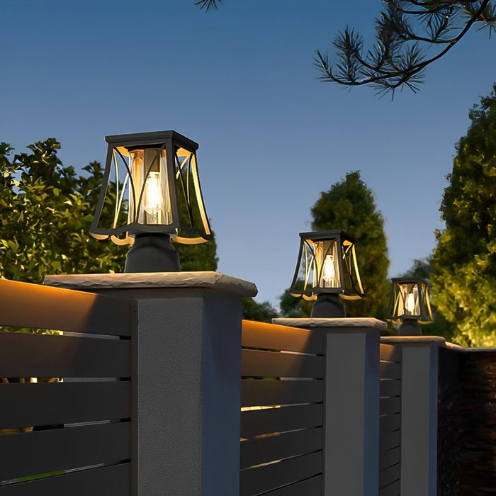 Solar Powered Post Lantern, Vintage LED, Dusk to Dawn, IP65 Waterproof, Garden/Yard/Patio Security, Easy Install