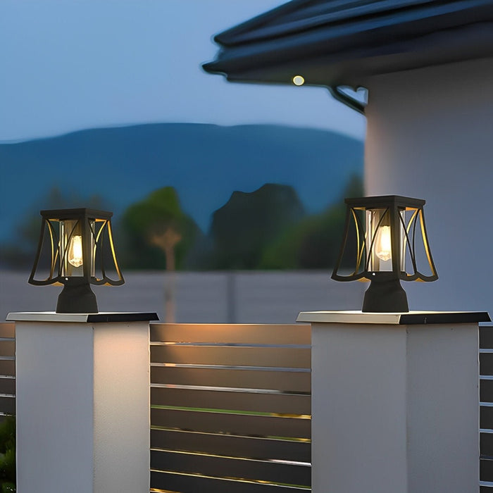 Solar Powered Post Lantern, Vintage LED, Dusk to Dawn, IP65 Waterproof, Garden/Yard/Patio Security, Easy Install
