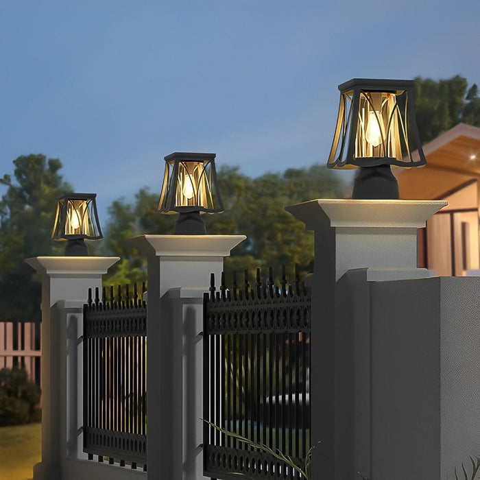 Solar Powered Post Lantern, Vintage LED, Dusk to Dawn, IP65 Waterproof, Garden/Yard/Patio Security, Easy Install