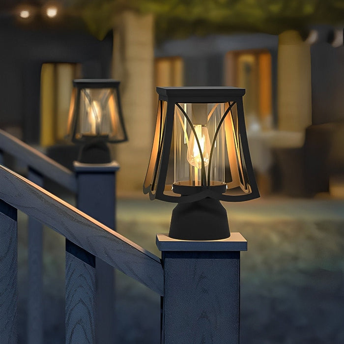 Solar Powered Post Lantern, Vintage LED, Dusk to Dawn, IP65 Waterproof, Garden/Yard/Patio Security, Easy Install