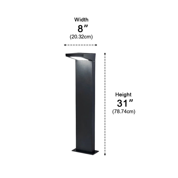 Solar Dusk to Dawn 7-Shaped LED Pathway Post Light, Waterproof Modern Design for Garden/Yard