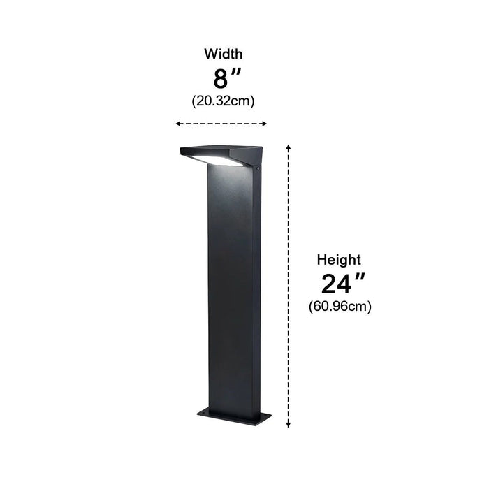 Solar Dusk to Dawn 7-Shaped LED Pathway Post Light, Waterproof Modern Design for Garden/Yard