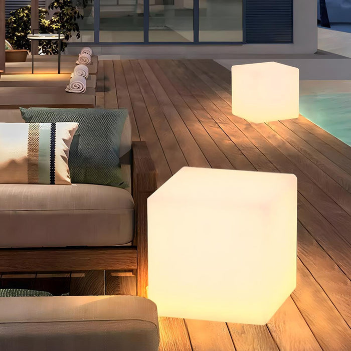 Solar, Waterproof Square Cube LED Outdoor Landscape Lighting, Patio/Pathway/Yard