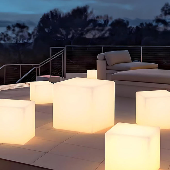 Solar, Waterproof Square Cube LED Outdoor Landscape Lighting, Patio/Pathway/Yard