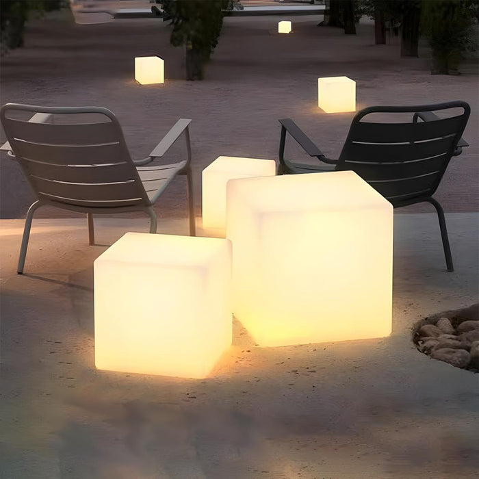 Solar, Waterproof Square Cube LED Outdoor Landscape Lighting, Patio/Pathway/Yard